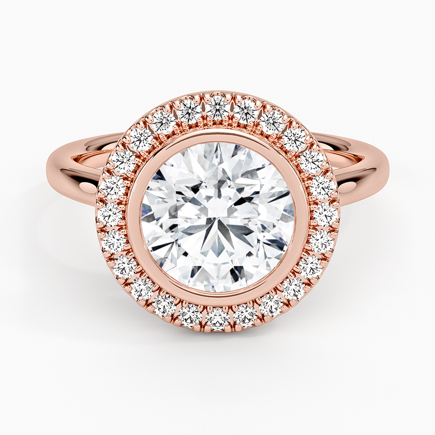 Bezel Halo Diamond Ring (1/4 ct. tw.) - Round Center Stone