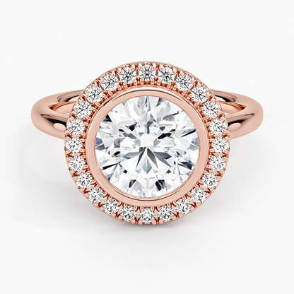 Bezel Halo Diamond Ring (1/4 ct. tw.) - Round Center Stone