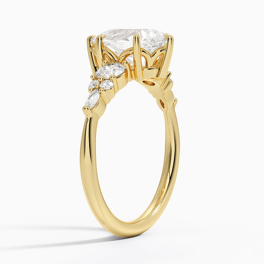 Nadia Three Stone Diamond Ring - Pear Center Stone