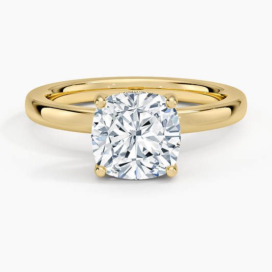 Sydney Perfect Fit Hidden Halo 2mm Diamond Ring - Cushion Cut Center Stone