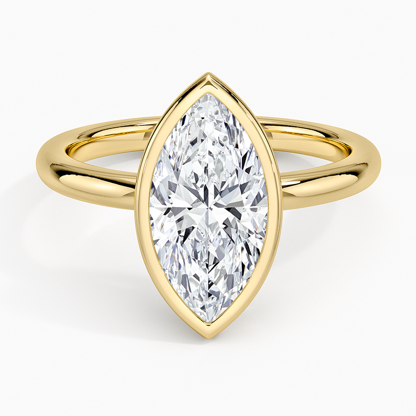 Julietta Bezel Solitaire Ring - Marquise Center Stone