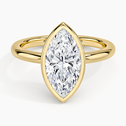 Julietta Bezel Solitaire Ring - Marquise Center Stone