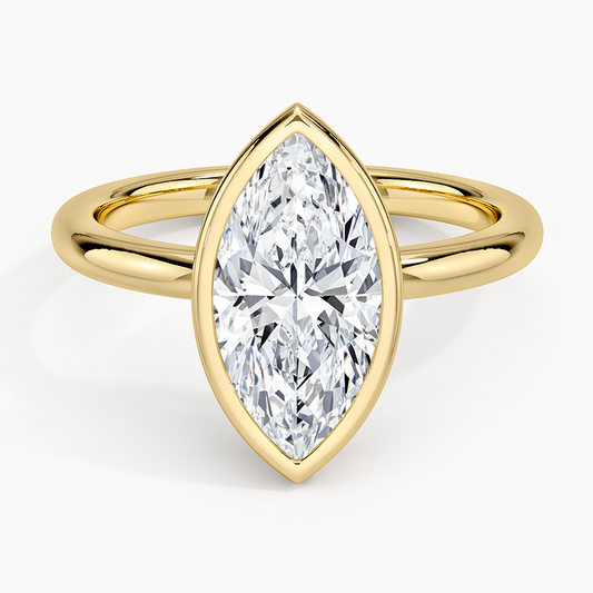 Julietta Bezel Solitaire Ring - Marquise Center Stone