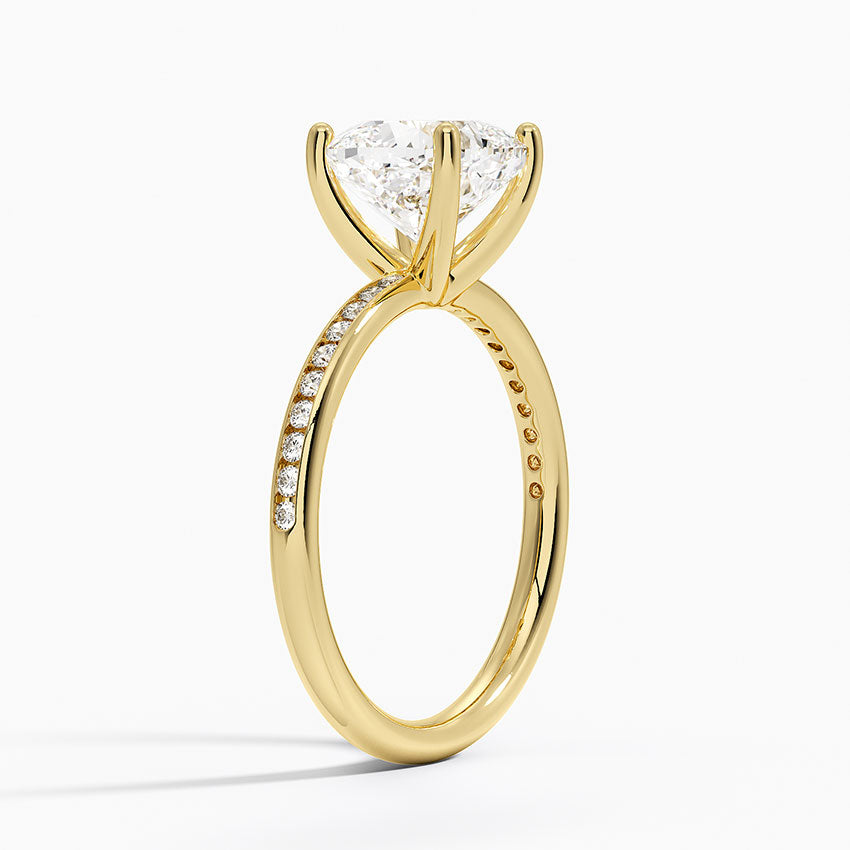 Tabitha Channel Set Diamond Ring - Cushion Cut Center Stone