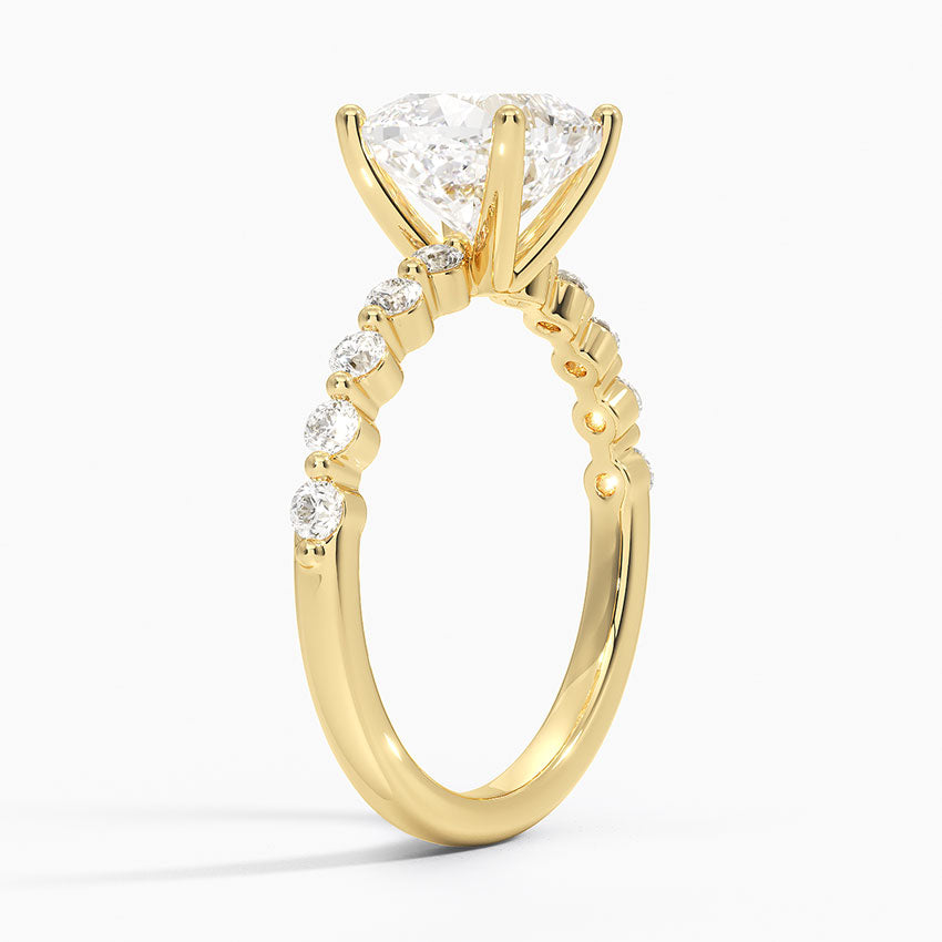 Marseille Half Coverage Diamond Ring (1/4 ct. tw.) - Cushion Cut Center Stone
