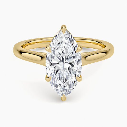 2mm Provence Solitaire Ring - Marquise Center Stone