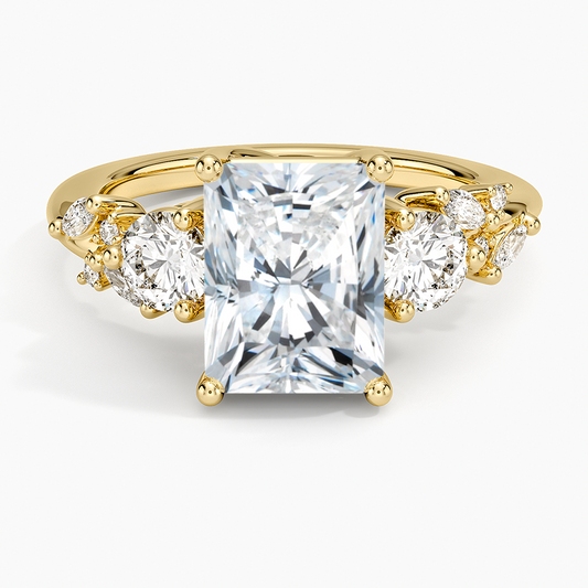 Arden Three Stone Diamond Ring - Radiant Cut Center Stone