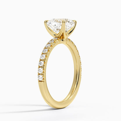 Amelie Half Coverage Diamond Ring - Cushion Cut Center Stone