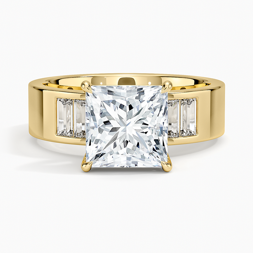Peyton 5mm Channel-Set Diamond Ring - Princess Cut Center Stone