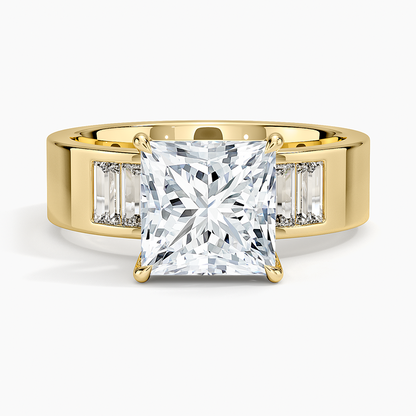 Peyton 5mm Channel-Set Diamond Ring - Princess Cut Center Stone