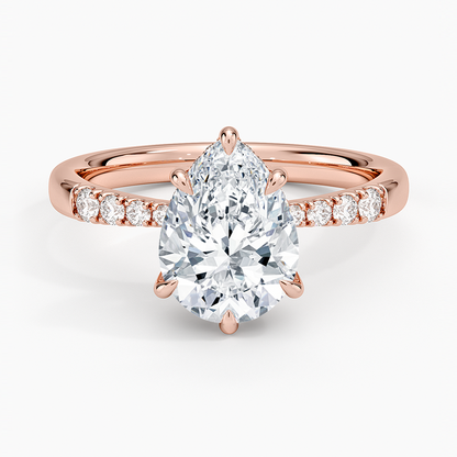 Bella Hidden Halo Diamond Ring (1/5 ct. tw.) - Pear Center Stone