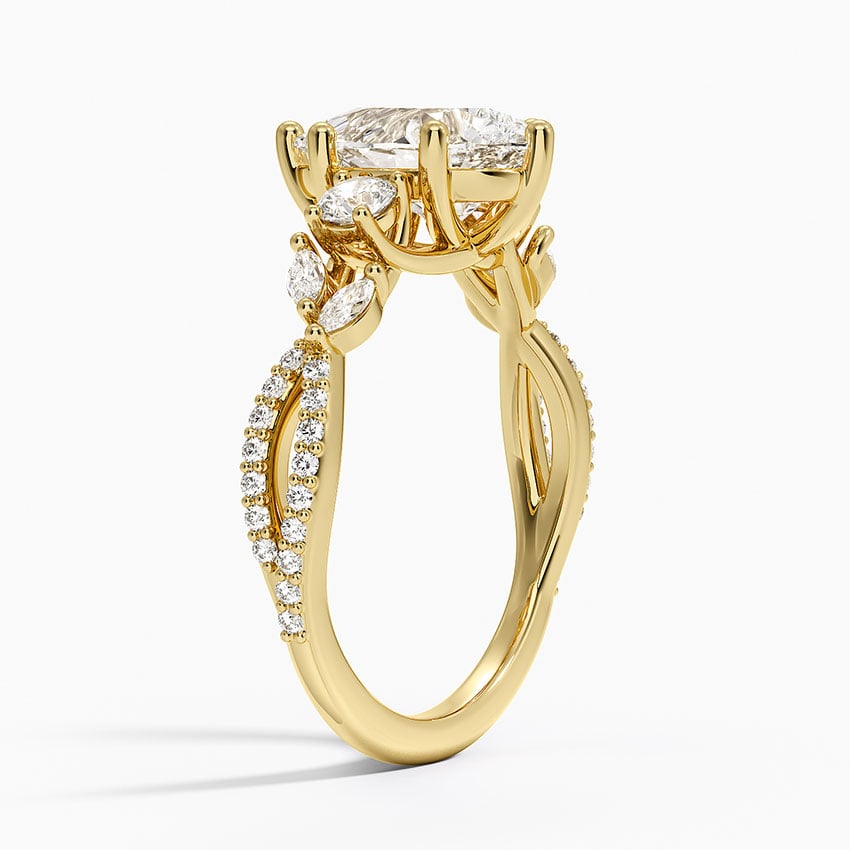 Luxe Willow Three Stone Diamond Ring (1/2 ct. tw.) - Pear Cut Center Stone