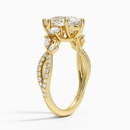 Luxe Willow Three Stone Diamond Ring (1/2 ct. tw.) - Pear Cut Center Stone