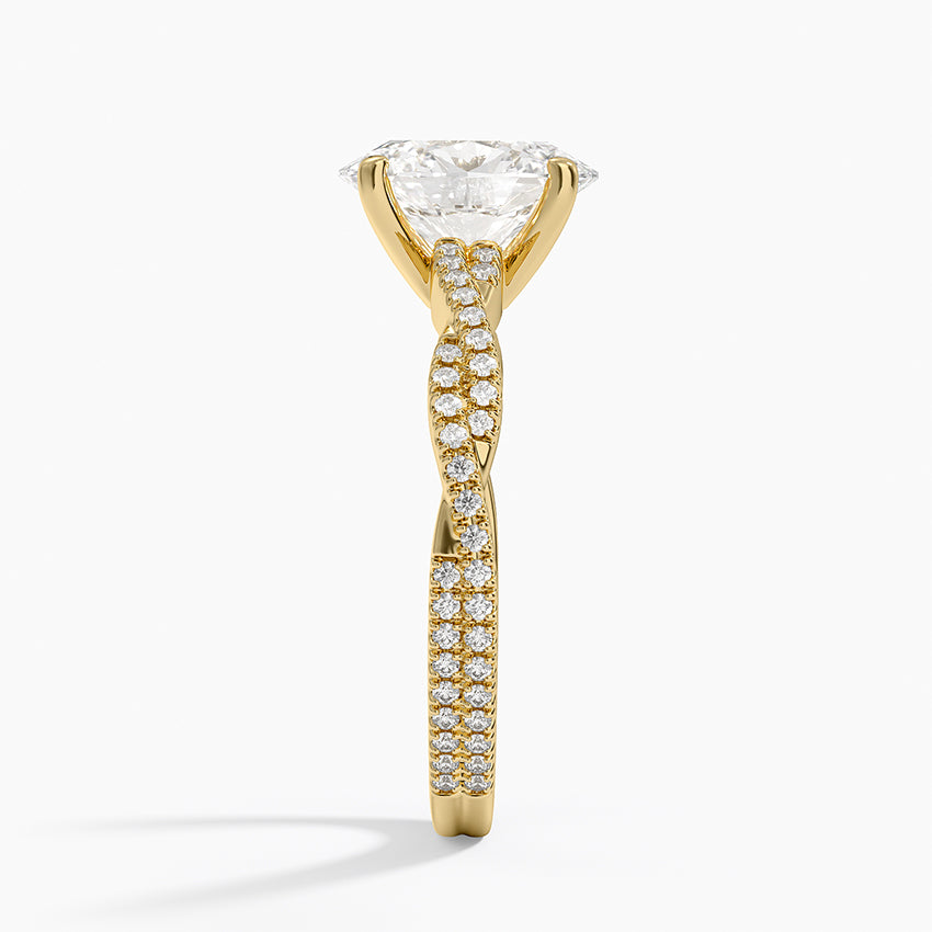 Petite Luxe Twisted Vine Diamond Ring (1/4 ct. tw.) - Oval Center Stone