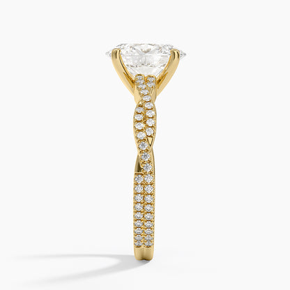 Petite Luxe Twisted Vine Diamond Ring (1/4 ct. tw.) - Oval Center Stone