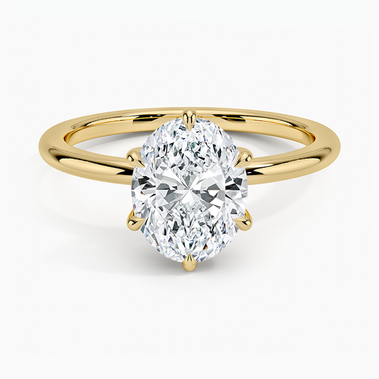 Fairmined 1.5mm Six-Prong Solitaire Ring - Oval Center Stone