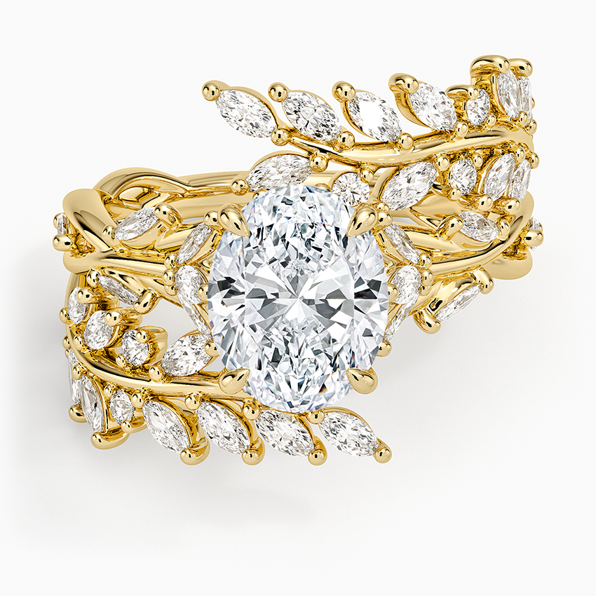 Secret Garden Wrap Diamond Ring - Oval Center Stone