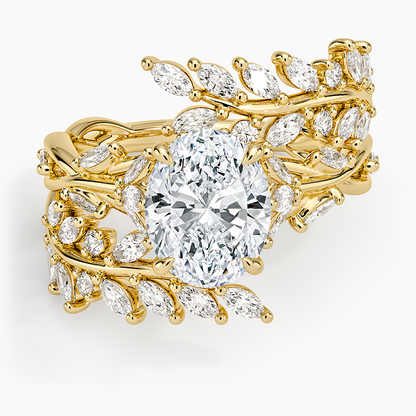 Secret Garden Wrap Diamond Ring - Oval Center Stone
