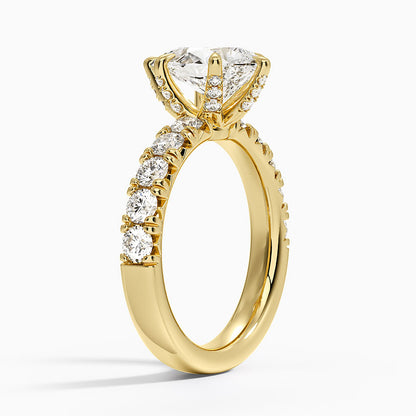 Ellora Half Coverage Diamond Ring - Pear Center Stone