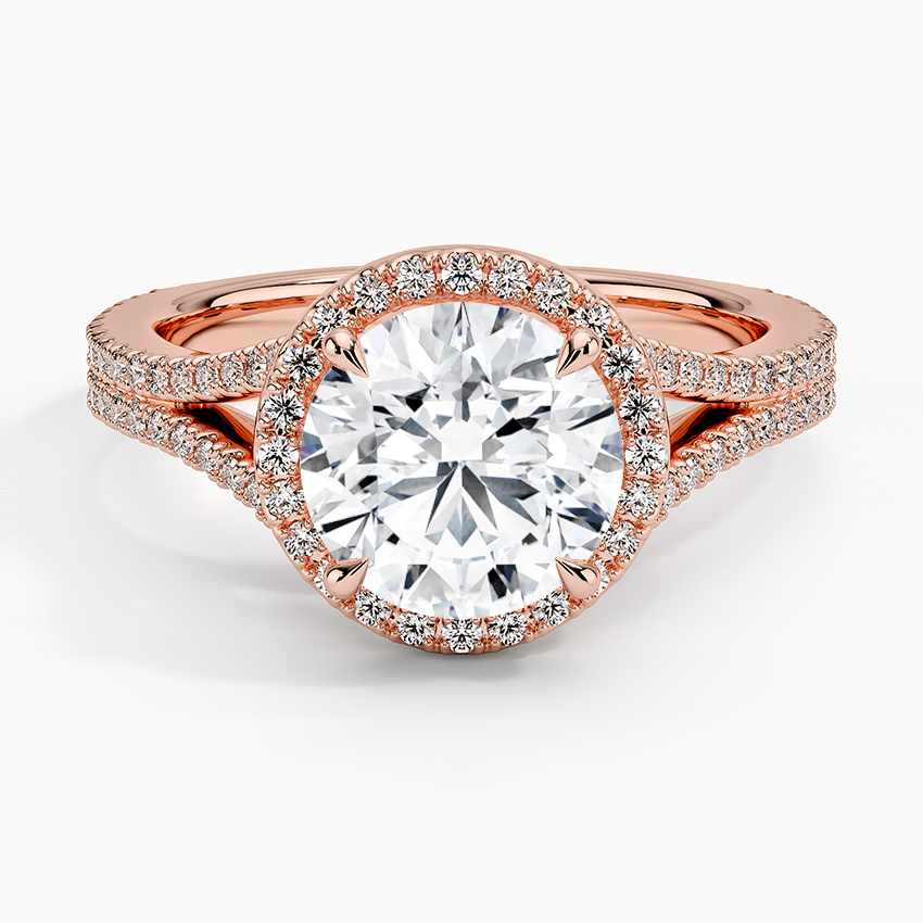 Fortuna Halo Diamond Ring (1/2 ct. tw.) - Round Center Stone