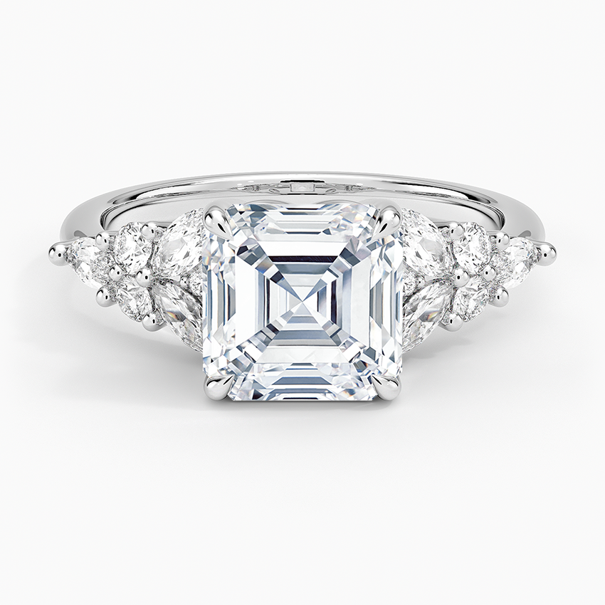 Nadia Taper Diamond Ring - Asscher Cut Center Stone