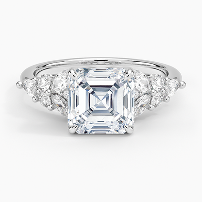 Nadia Taper Diamond Ring - Asscher Cut Center Stone