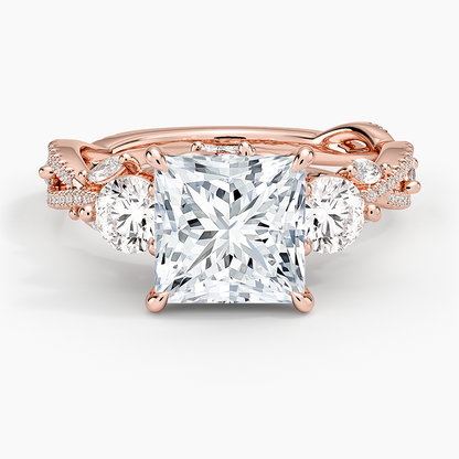 Luxe Secret Garden Three Stone Diamond Ring (1 ct. tw.) - Princess Cut Center Stone