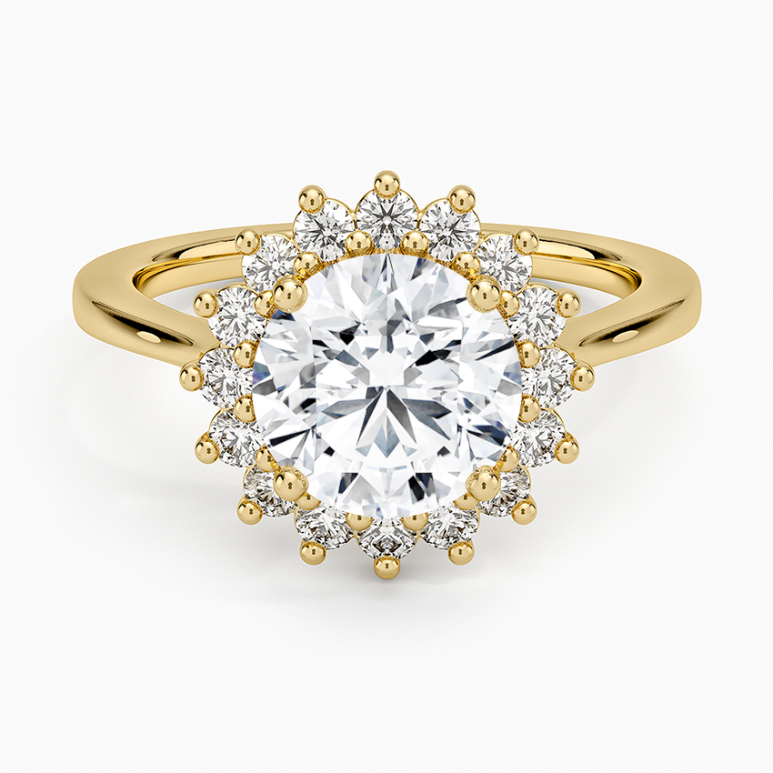 Sunburst Halo Diamond Ring (1/4 ct. tw.) - Round Center Stone