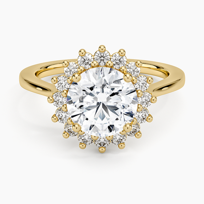 Sunburst Halo Diamond Ring (1/4 ct. tw.) - Round Center Stone
