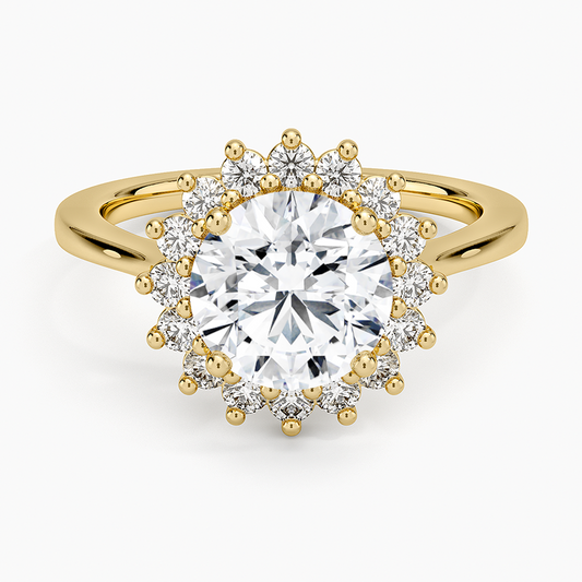 Sunburst Halo Diamond Ring (1/4 ct. tw.) - Round Center Stone
