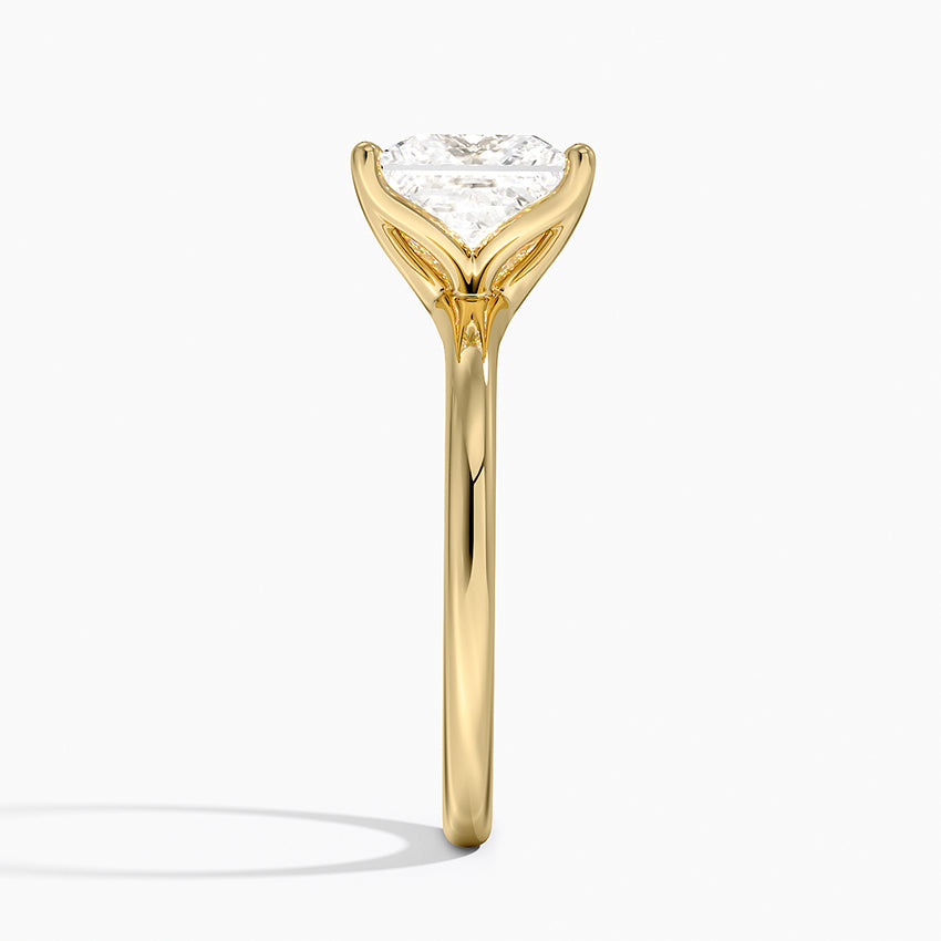 Fleur Solitaire Ring - Princess Cut Center Stone