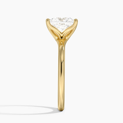 Fleur Solitaire Ring - Princess Cut Center Stone