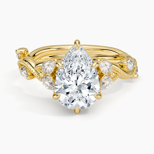 Vintage Secret Garden Diamond Ring (3/8 ct. tw.) - Pear Center Stone