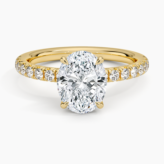 Amelie Half Coverage Diamond Ring - Oval Center Stone