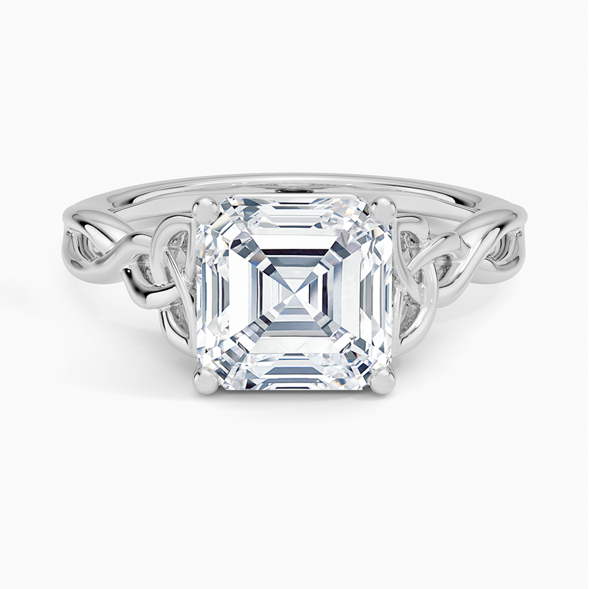 Celtic Love Knot Ring - Asscher Cut Center Stone