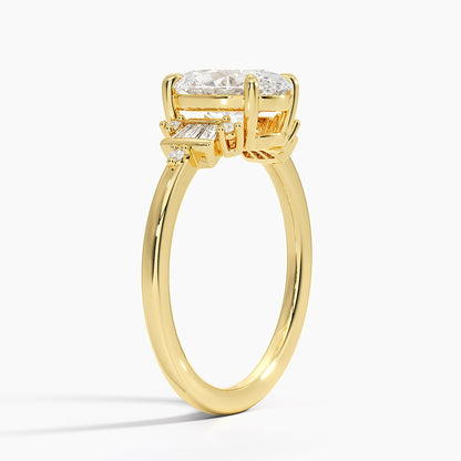 Daphne Art Deco Ring (1/8 ct. tw.) - Oval Cut Center Stone