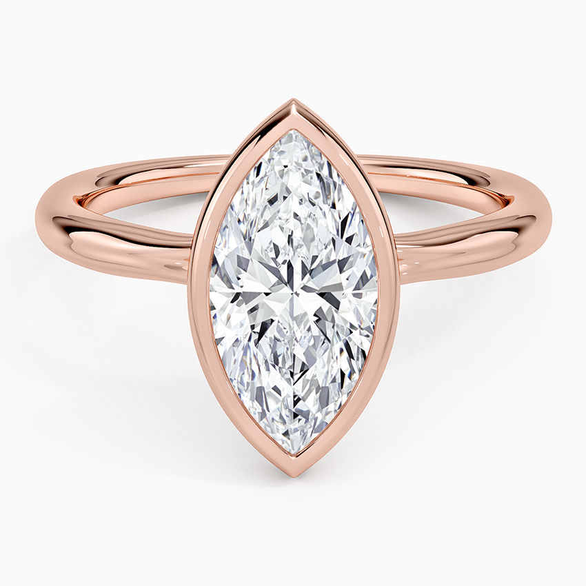 Freesia Bezel Solitaire Ring - Marquise Center Stone
