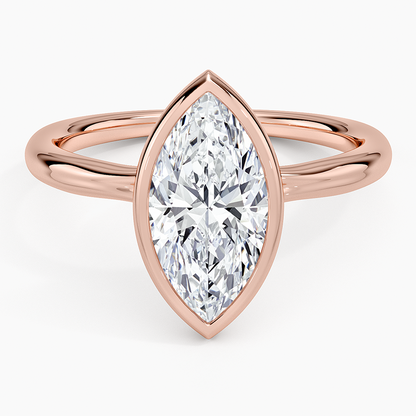 Freesia Bezel Solitaire Ring - Marquise Center Stone