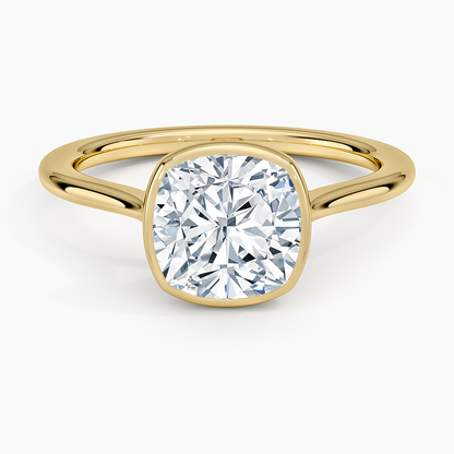 Petite Luna 1.5mm Bezel Ring - Cushion Cut Center Stone