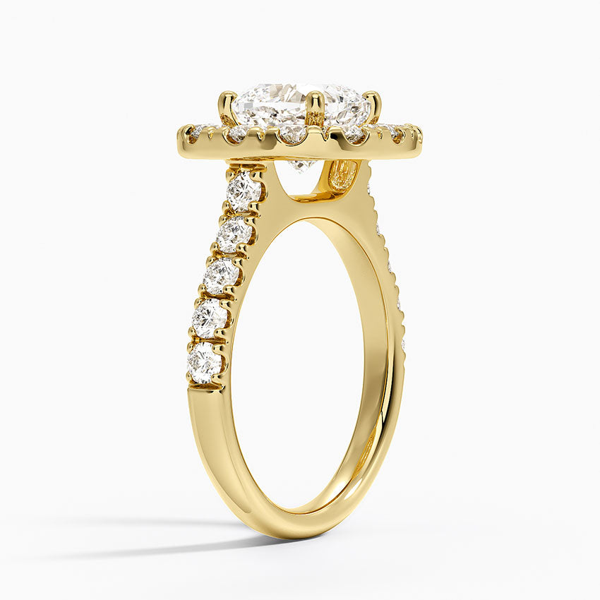 Adele Halo Diamond Ring - Cushion Cut Center Stone
