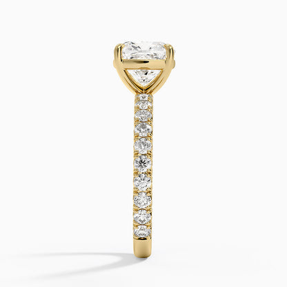 Luxe French Pavé Perfect Fit Diamond Ring (1/2 ct. tw.) - Cushion Cut Center Stone