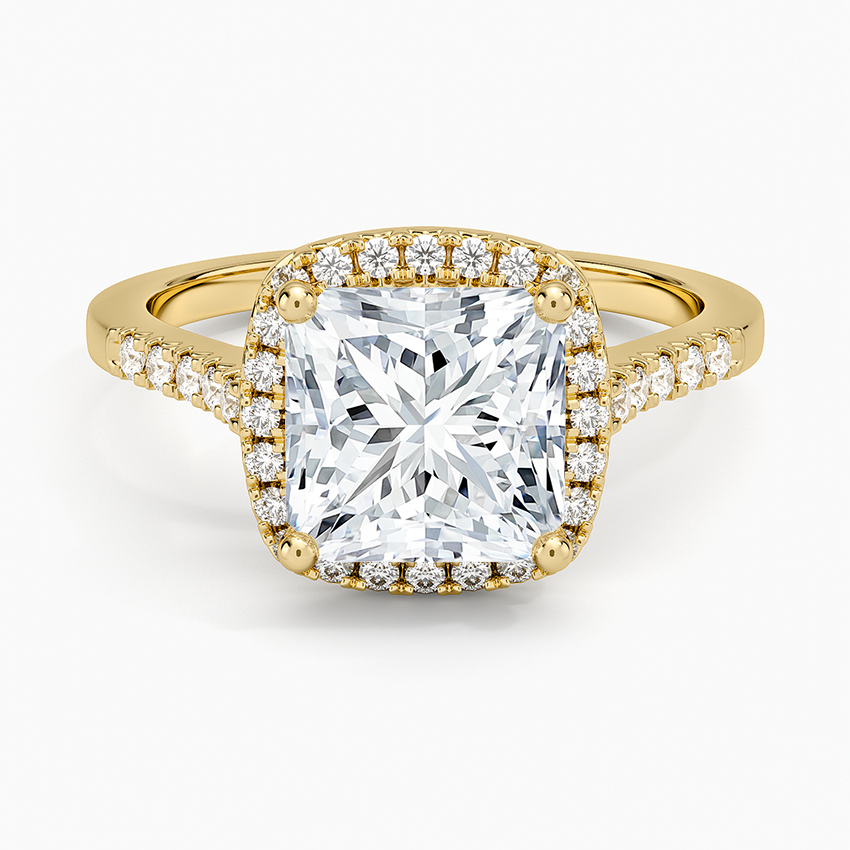Odessa Halo Diamond Ring (1/5 ct. tw.) - Princess Cut Center Stone