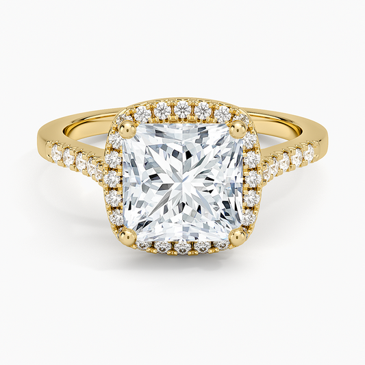 Odessa Halo Diamond Ring (1/5 ct. tw.) - Princess Cut Center Stone