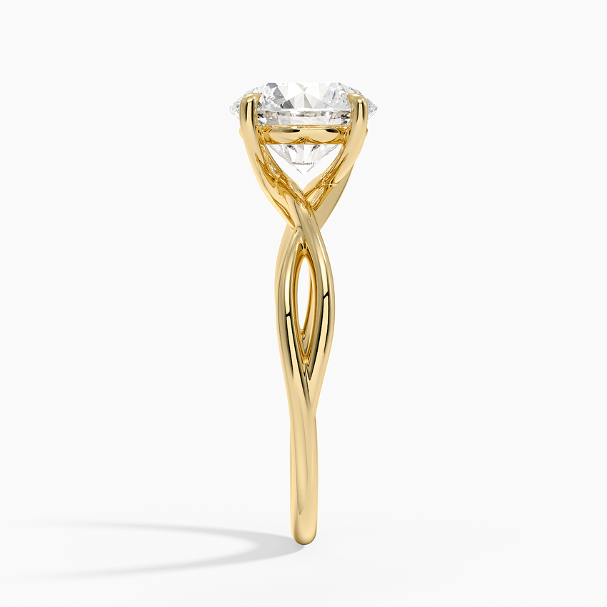 Alya Twist Solitaire Ring - Round Center Stone