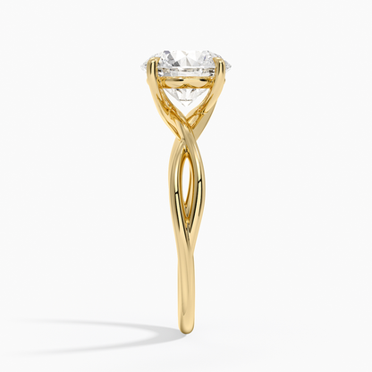 Alya Twist Solitaire Ring - Round Center Stone