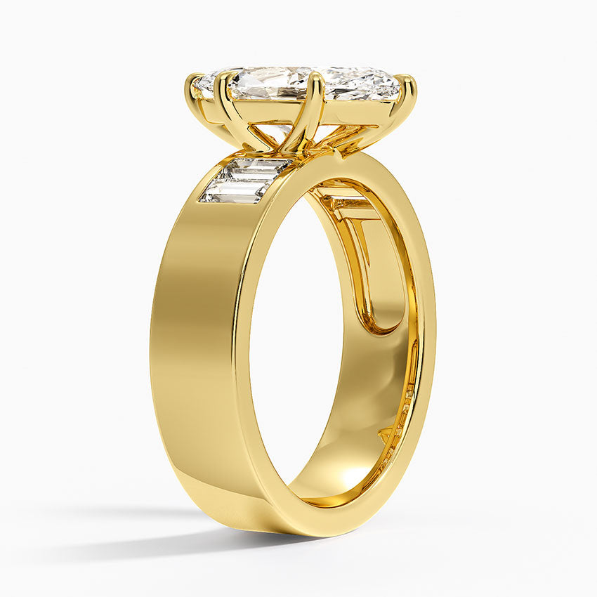 Peyton 5mm Channel-Set Diamond Ring - Marquise Cut Center Stone