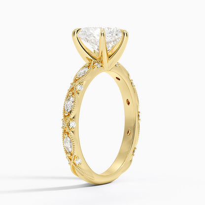 Celestia Milgrain Diamond Ring (1/4 ct. tw.) - Heart Center Stone
