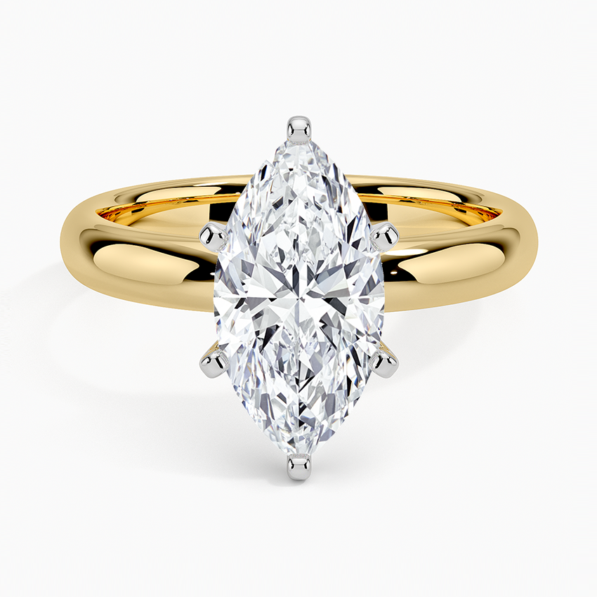 Comfort Fit 3mm Ring - Marquise Cut Center Stone