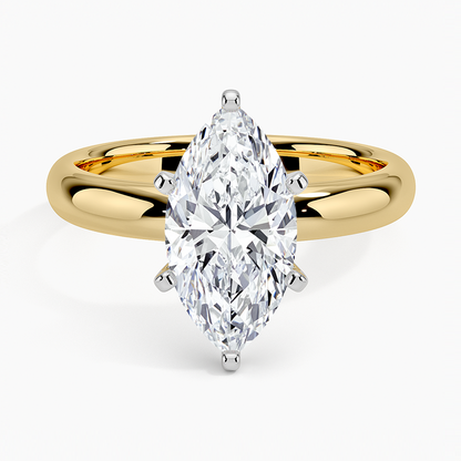 Comfort Fit 3mm Ring - Marquise Cut Center Stone