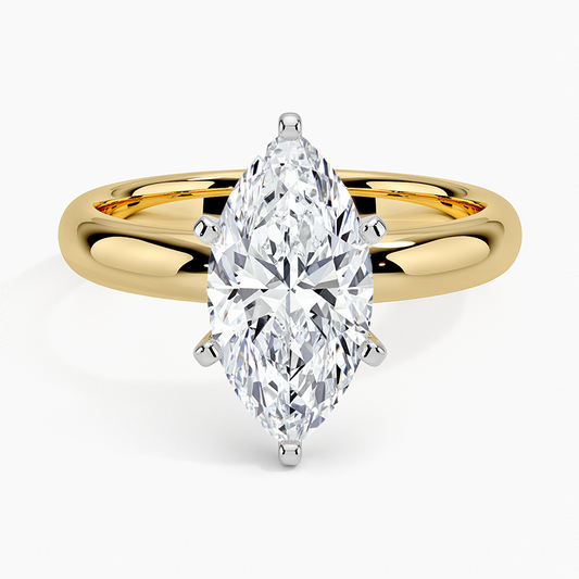Comfort Fit 3mm Ring - Marquise Cut Center Stone